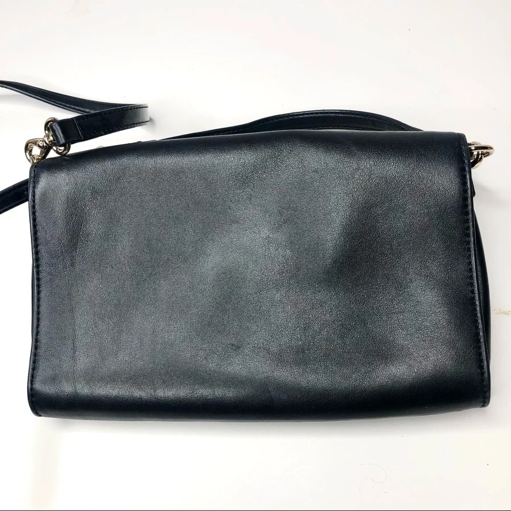 Kate Spade leather square crossbody purse black